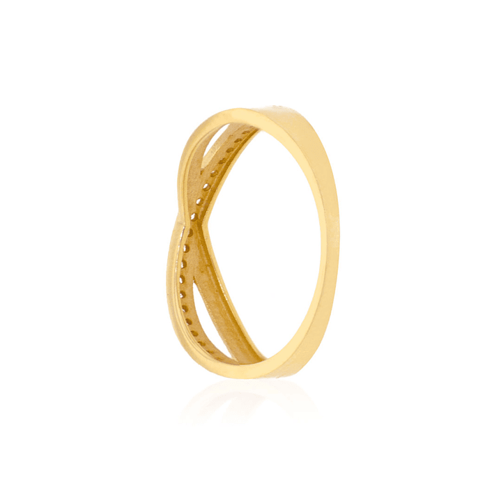 Anillo Compromiso de Oro 18Kt Cruzado Circon 3