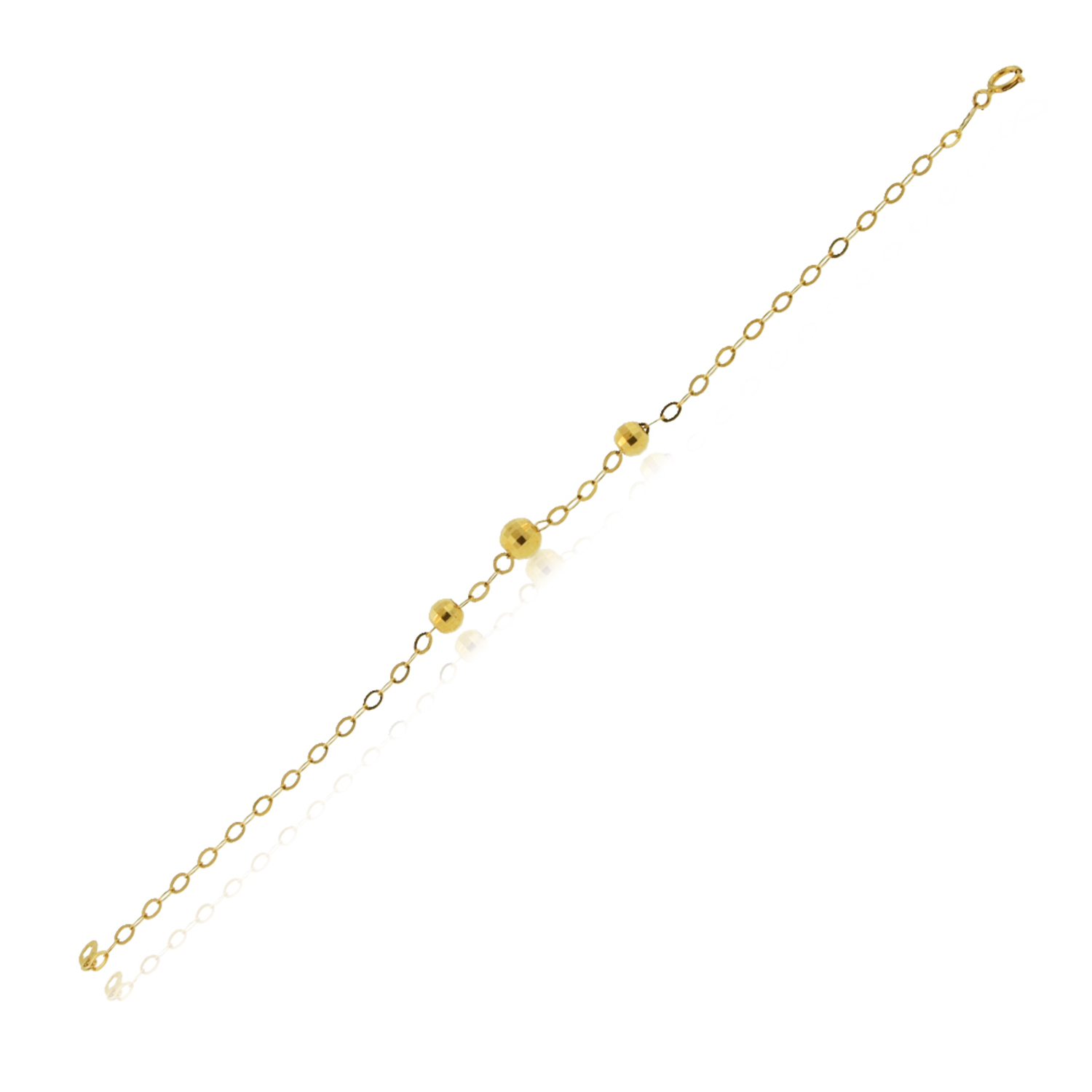 Pulsera de Oro 18kt Tres Esferas Pequeñas 3