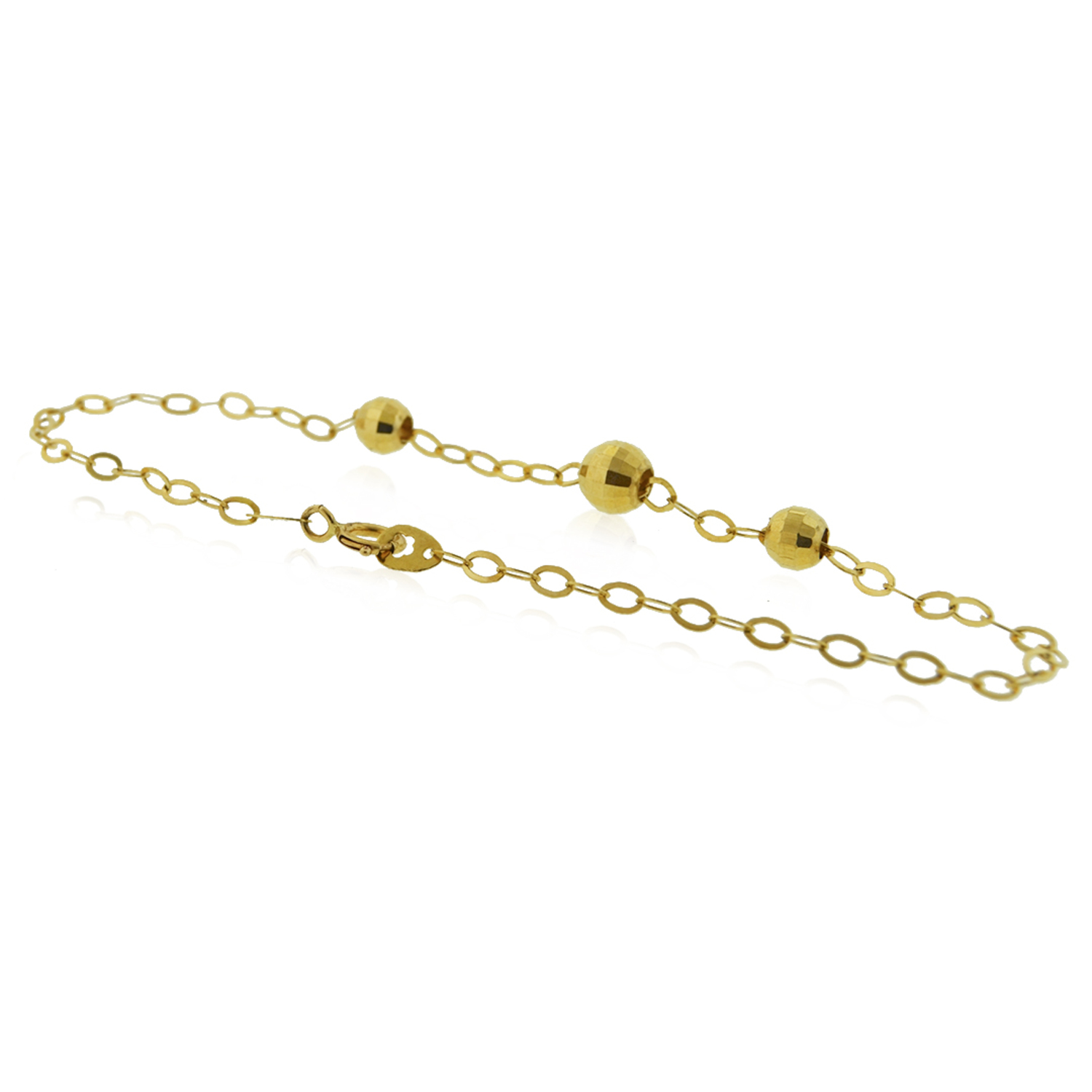 Pulsera de Oro 18kt Tres Esferas Pequeñas 4