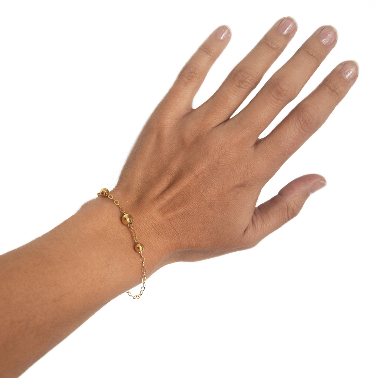 Pulsera de Oro 18kt Tres Esferas Pequeñas 5