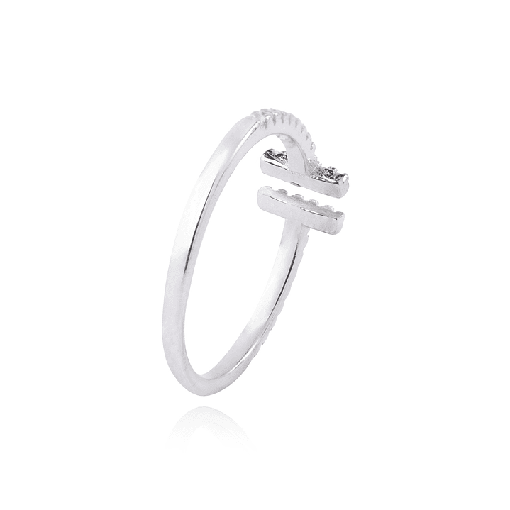 Anillo de Plata Esterlina 925 Abierto Circon 3