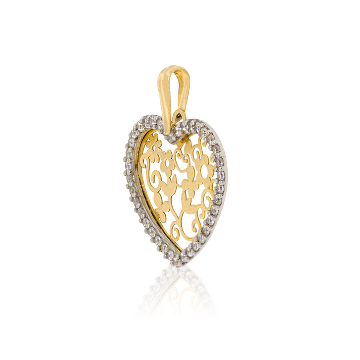 Colgante de Oro 18kt Corazon Filigrama 2