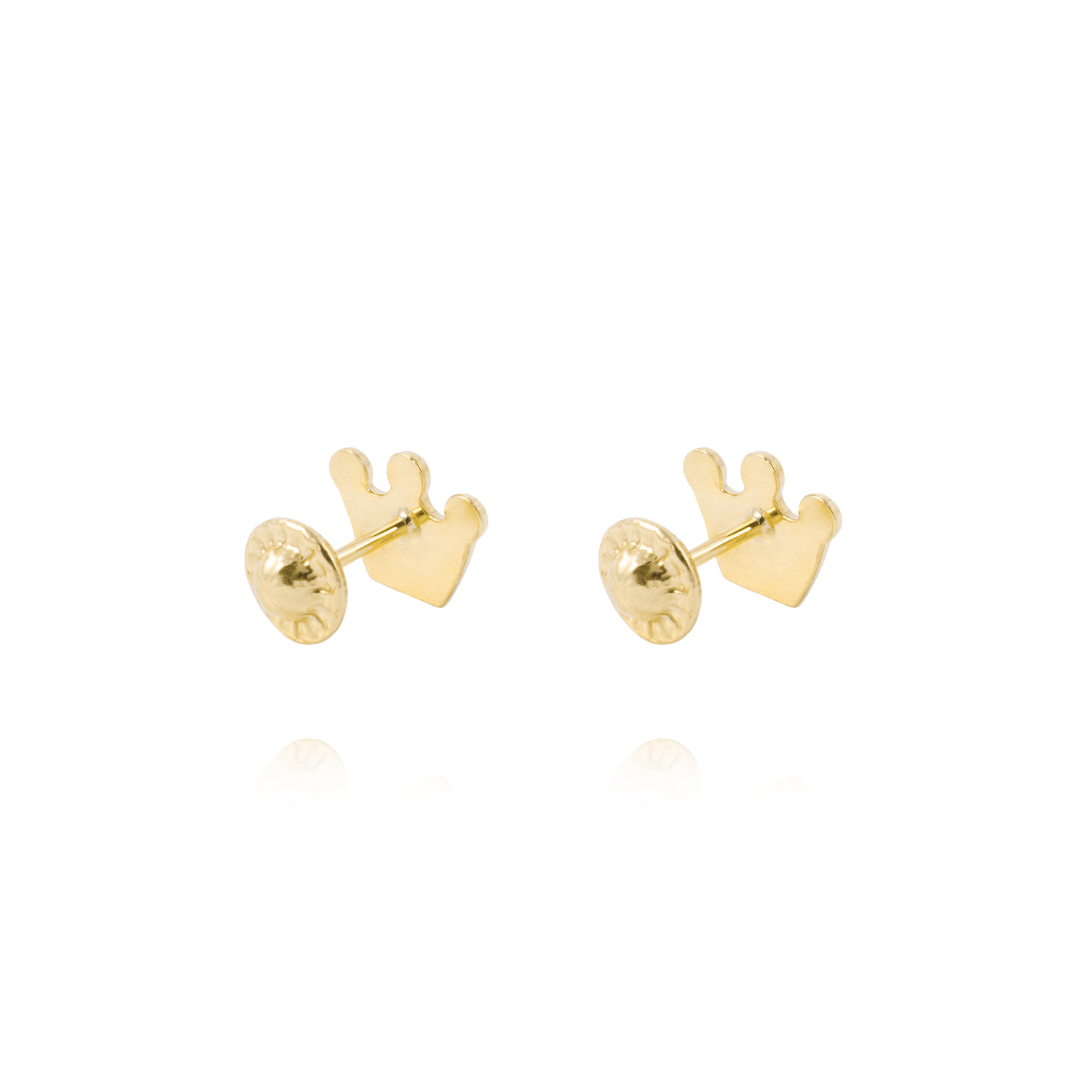 Aros de Oro 18kt Corona con Nacar. Abridor 3