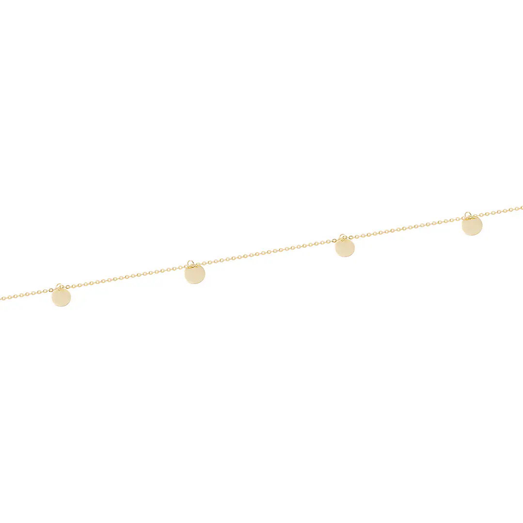 Tobillera  de Oro 18kt Círculos Colgantes. 2