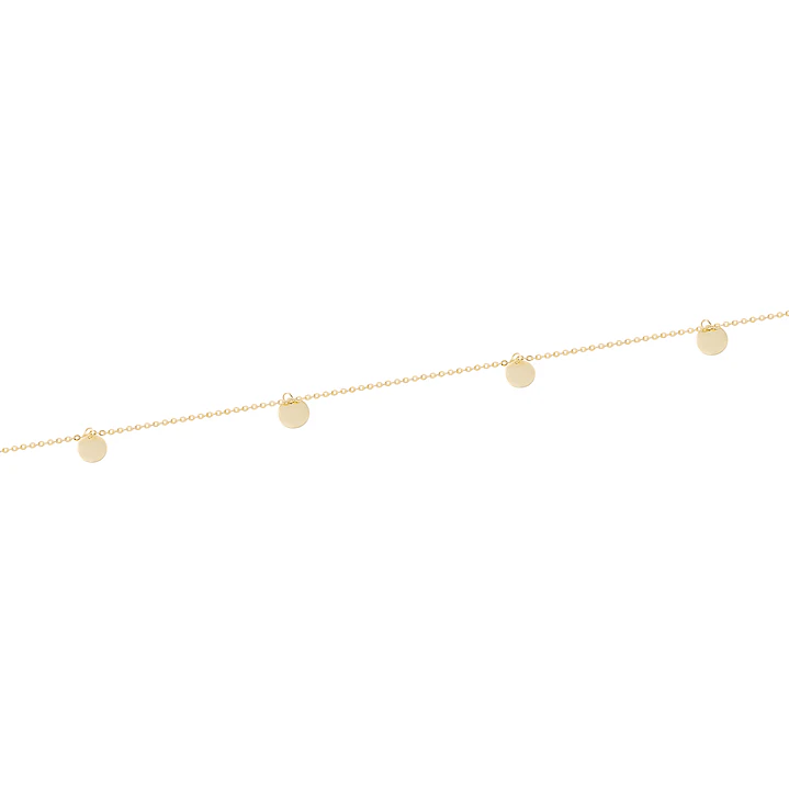 Tobillera  de Oro 18kt Círculos Colgantes. 2