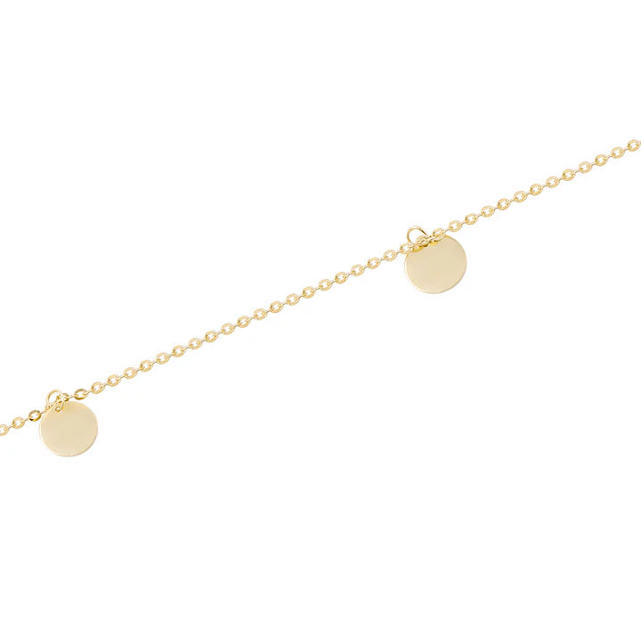 Tobillera  de Oro 18kt Círculos Colgantes. 3