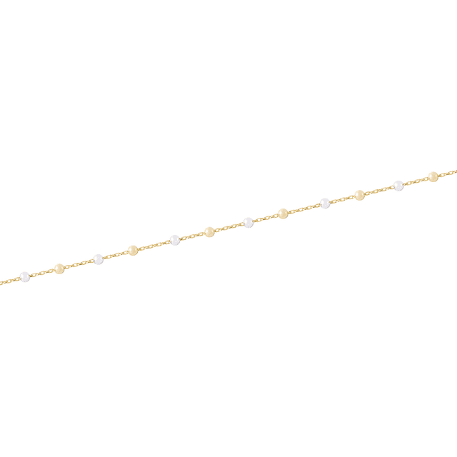 Pulsera Oro 18kt Modelo Bolitas  Bicolor