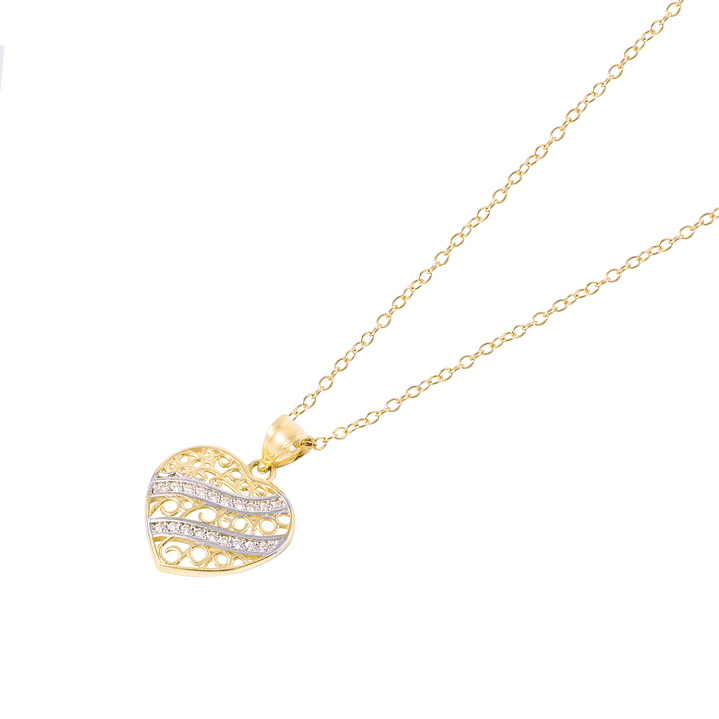 Colgante de Oro 18kt Modelo Corazón filigrana 2