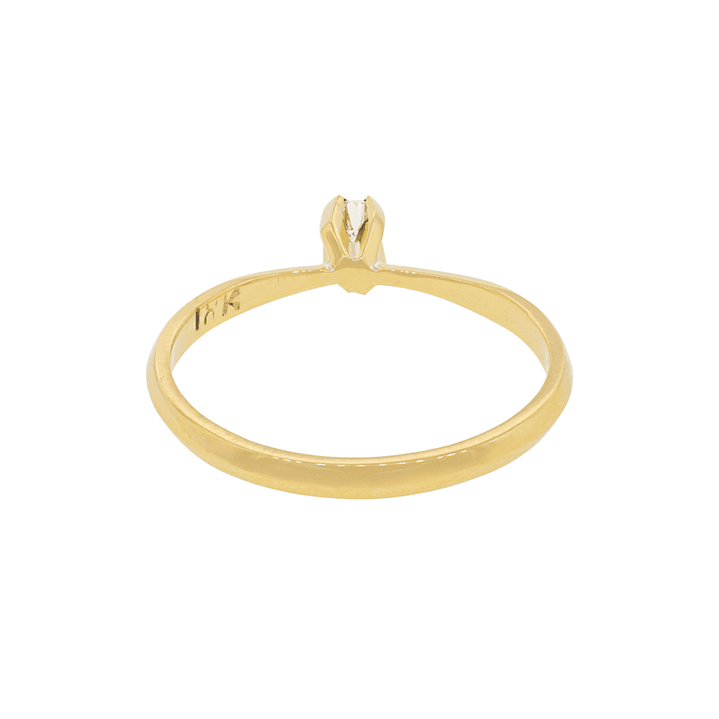 Anillo Compromiso Oro Amarillo 18kt  Niza 1x10ptos Diamante 4