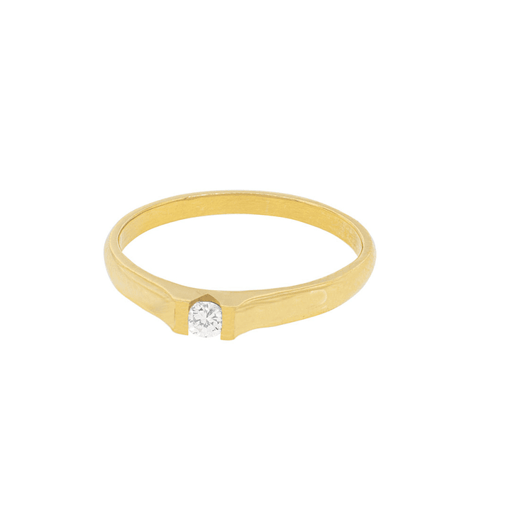 Anillo Compromiso Oro Amarillo 18kt  Nantes 1x10ptos Diamante 3