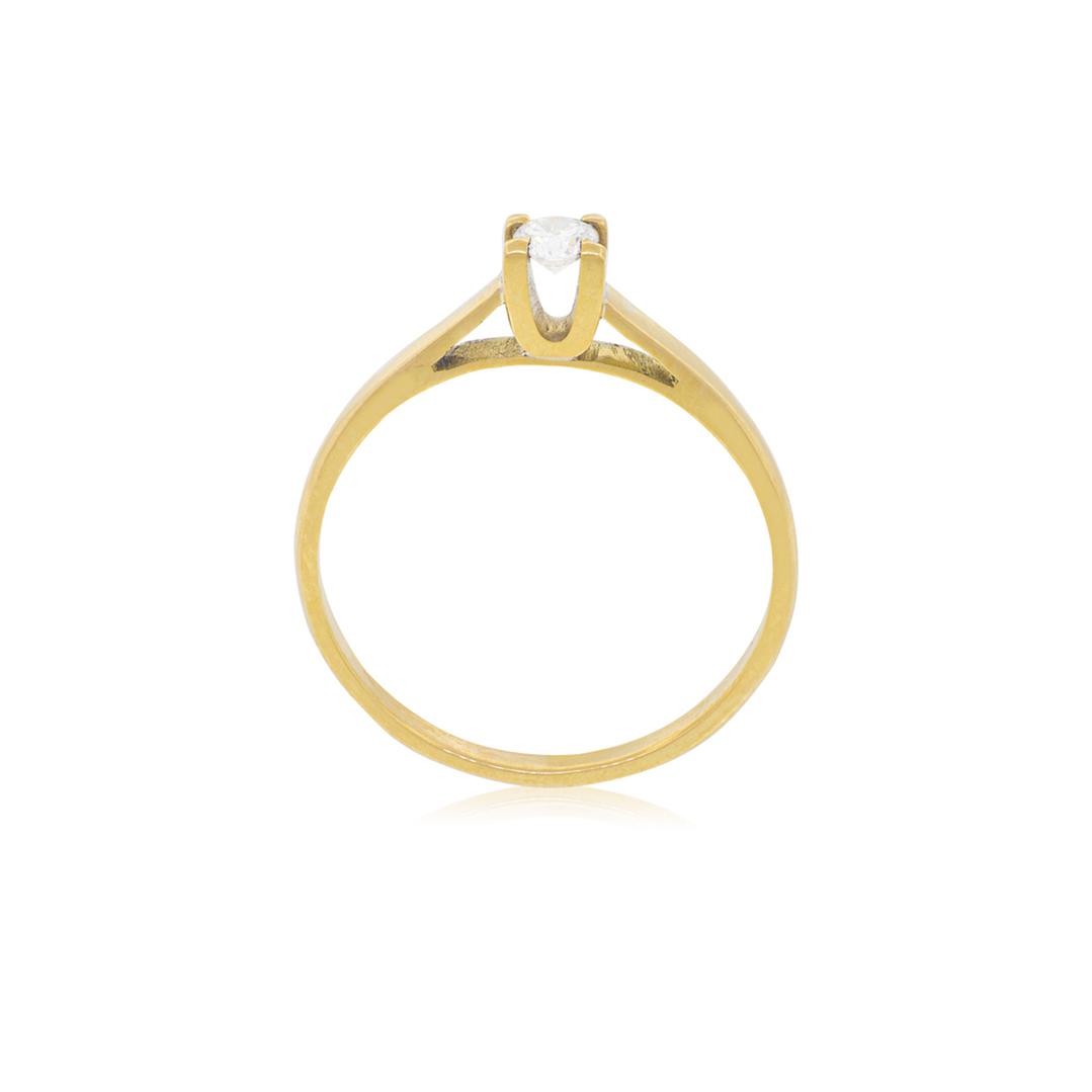 Anillo Compromiso Oro Amarillo 18kt  Nápoles 1x14ptos Diamante 2
