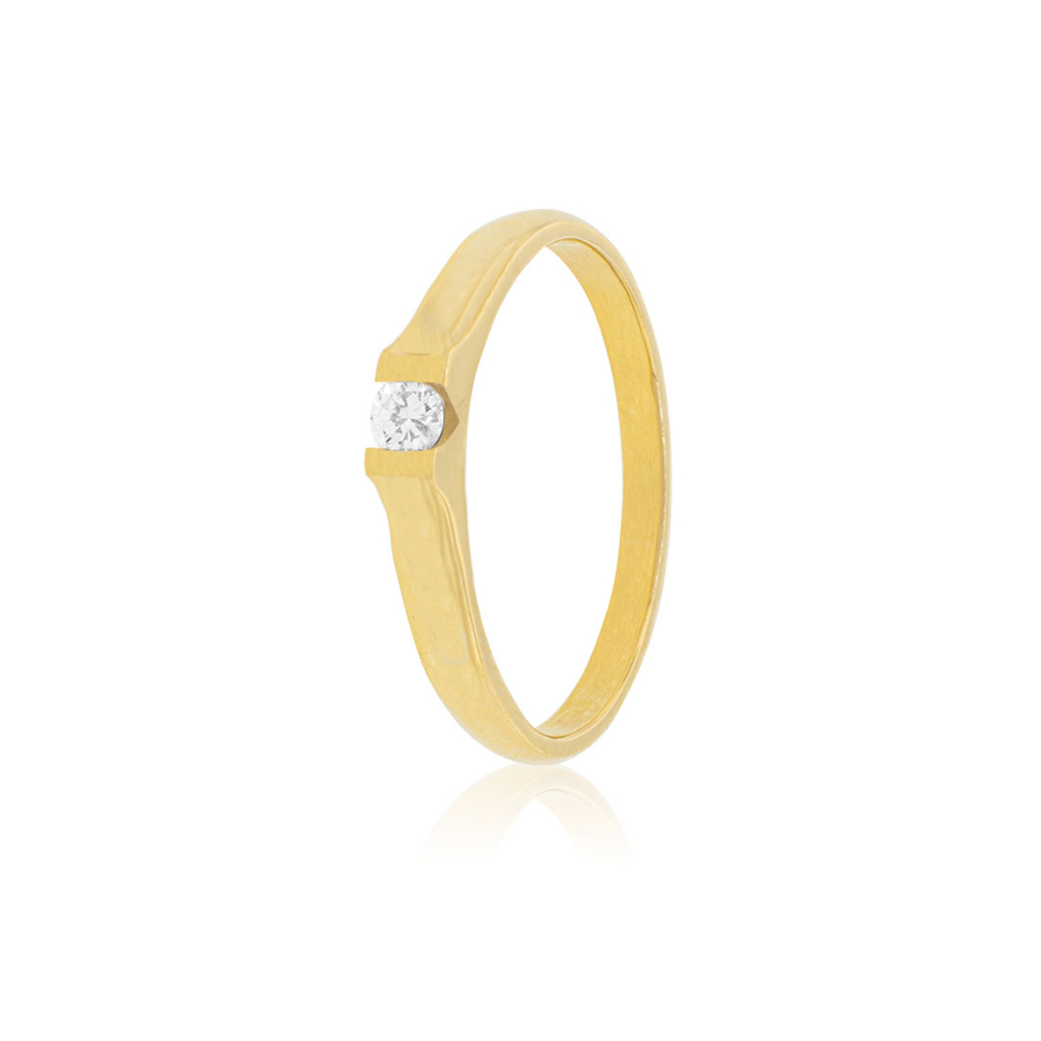 Anillo Compromiso Oro Amarillo 18kt  Nantes 1x3ptos Diamante 1