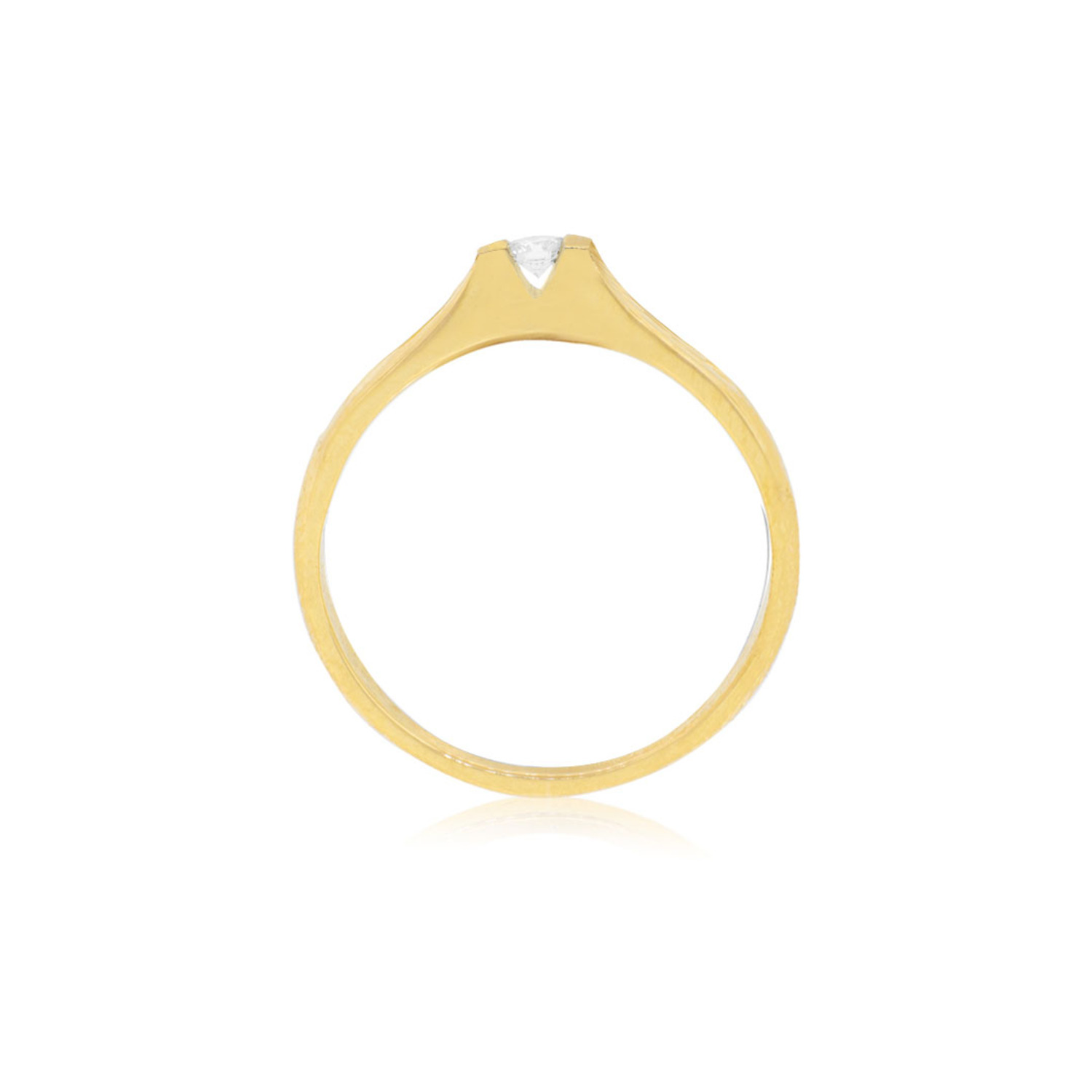 Anillo Compromiso Oro Amarillo 18kt  Nantes 1x3ptos Diamante 2