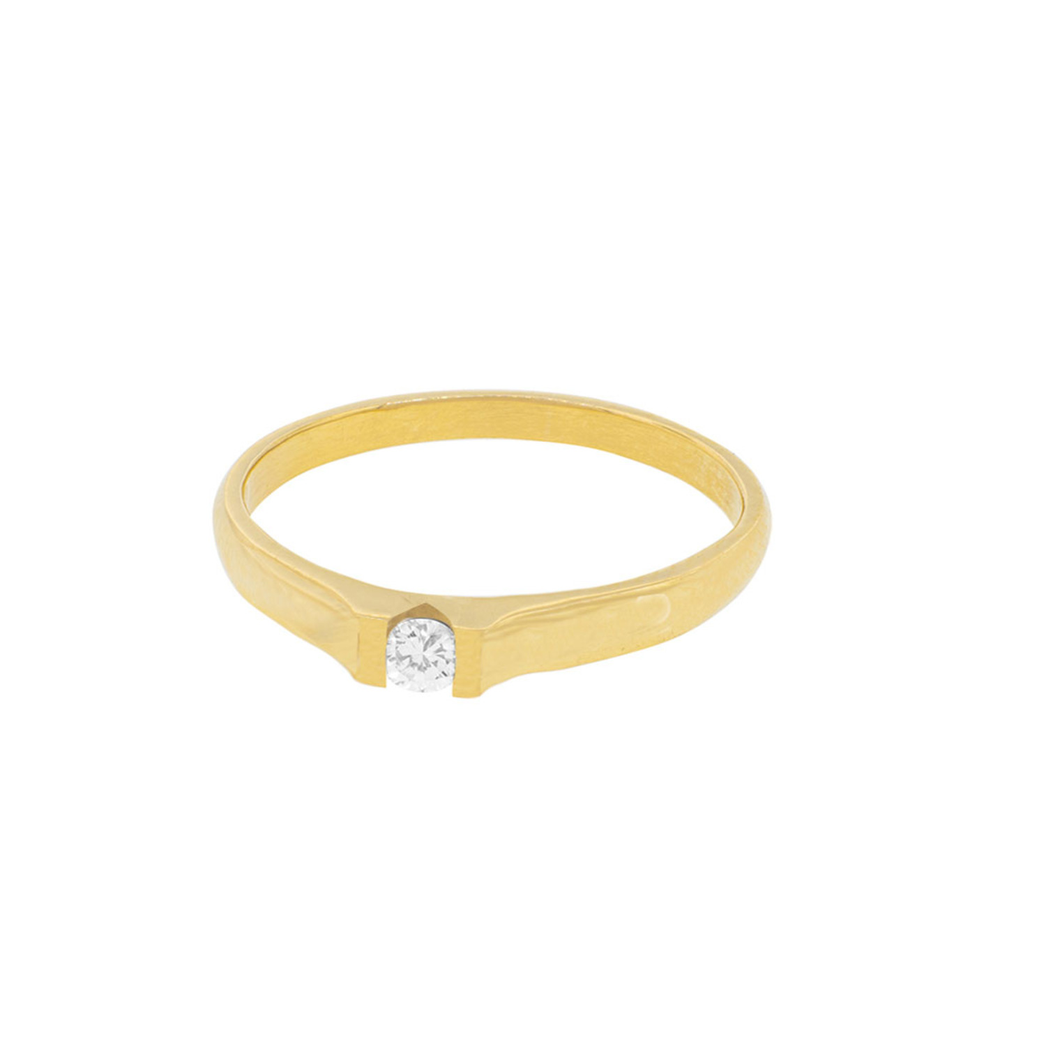 Anillo Compromiso Oro Amarillo 18kt  Nantes 1x3ptos Diamante 3