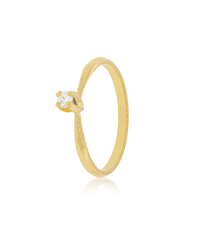 Anillo de compromiso Oro Amarillo 18kt Modelo Niza 1x14ptos Diamante Solitario