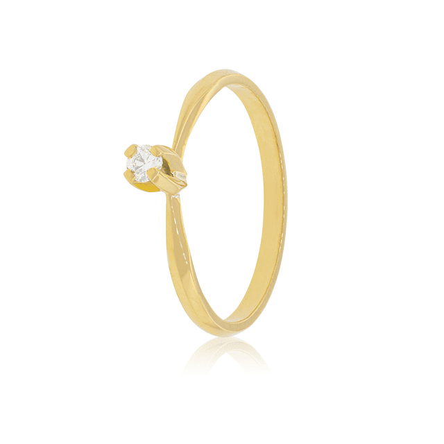 Anillo de compromiso Oro Amarillo 18kt Modelo Niza 1x14ptos Diamante Solitario