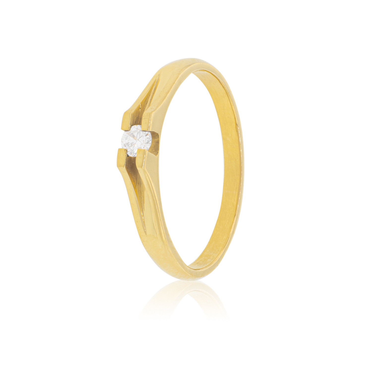 Anillo Compromiso Oro Amarillo 18kt  Milán 1x3ptos Diamante 1