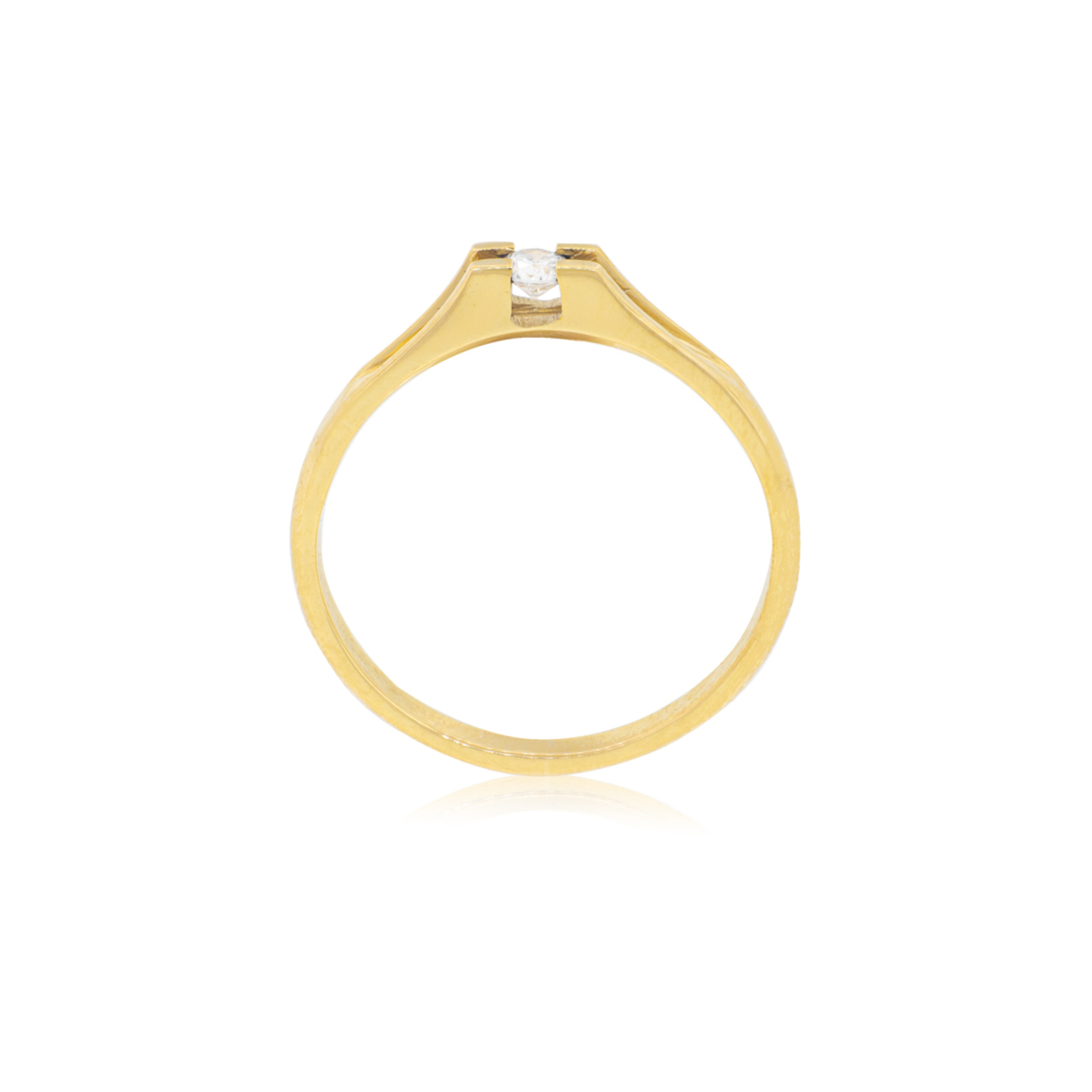 Anillo Compromiso Oro Amarillo 18kt  Milán 1x14ptos Diamante 2