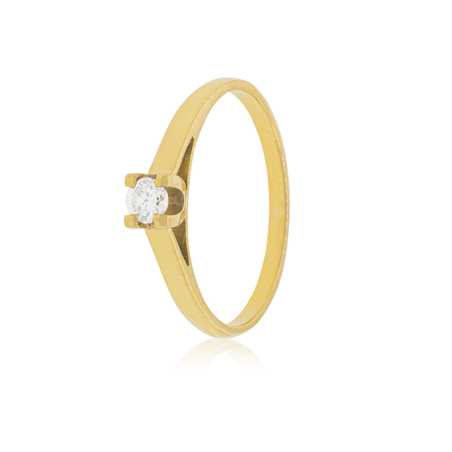 Anillo Compromiso Oro Amarillo 18kt  Nápoles 1x3ptos Diamante 1