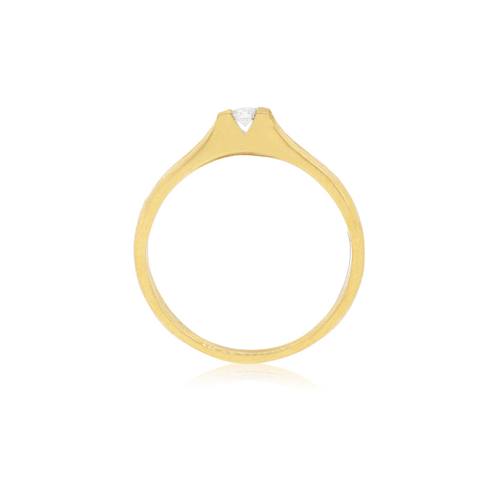 Anillo Compromiso Oro Amarillo 18kt  Nantes 1x6ptos Diamante 2