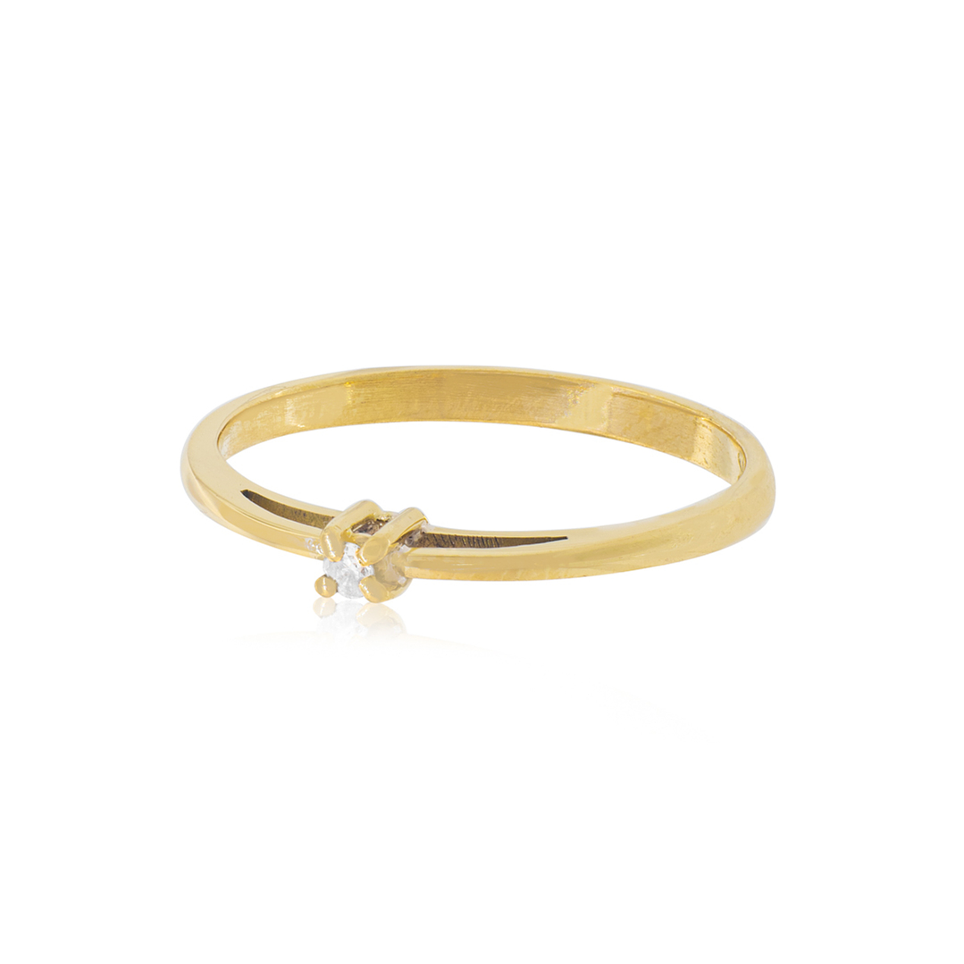 Anillo Compromiso Oro Amarillo 18kt  Mónaco 1X6ptos Diamante 3