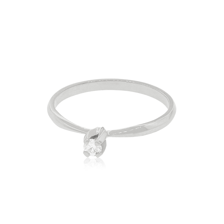 Anillo Compromiso Oro Blanco 18kt  Niza 1x10ptos Diamante 3