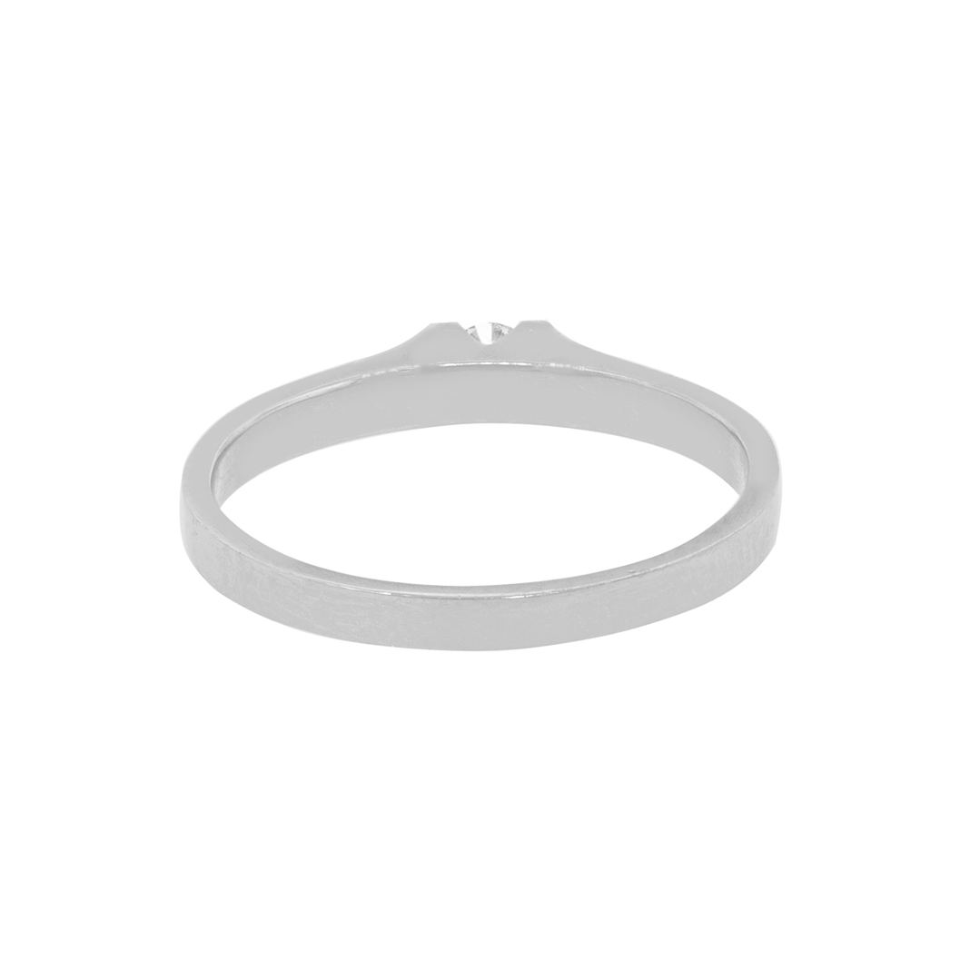 Anillo Compromiso Oro Blanco 18kt  Nantes 1x12ptos Diamante 4