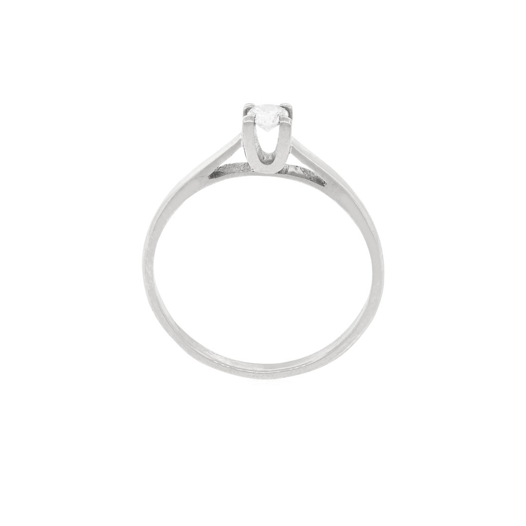 Anillo Compromiso Oro Blanco 18kt  Nápoles 1x12ptos Diamante 2
