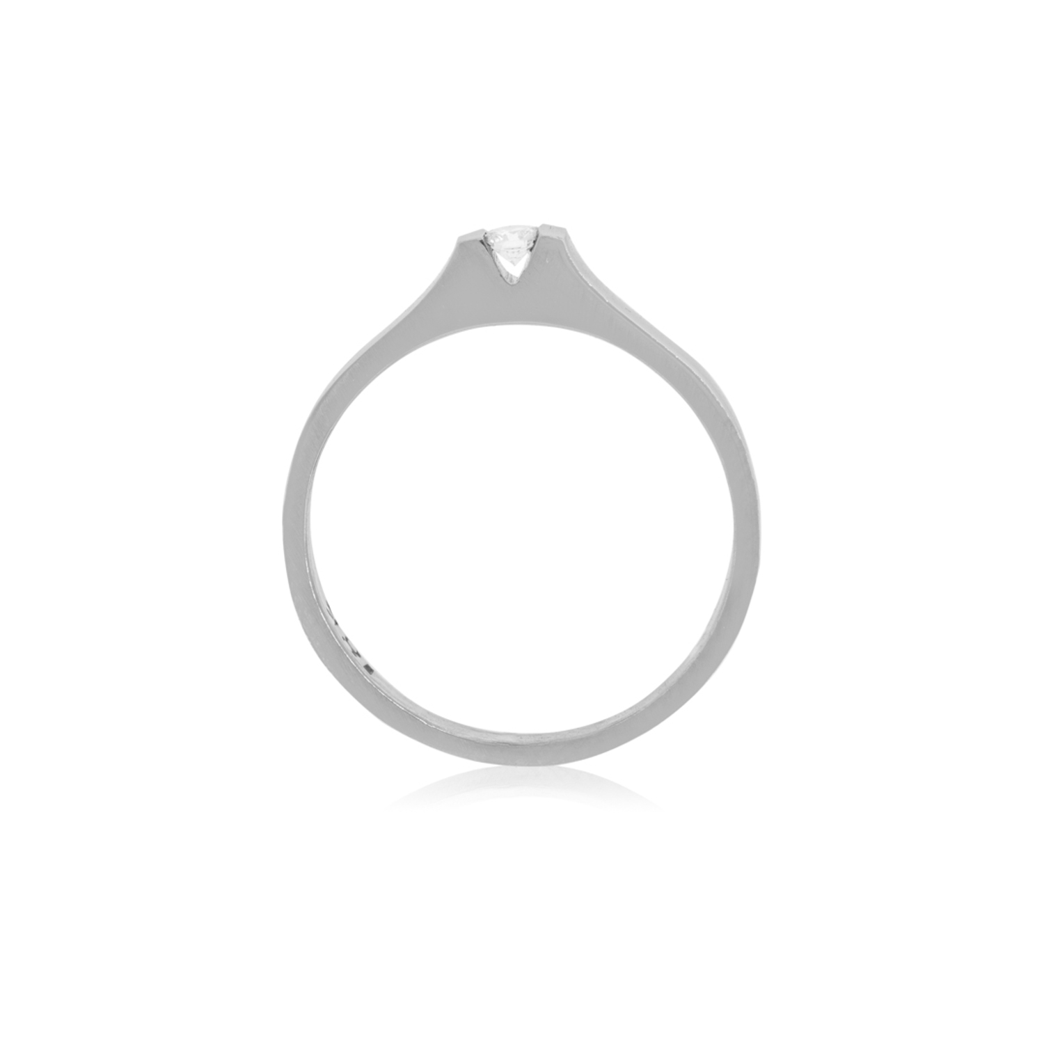 Anillo Compromiso Oro Blanco 18kt  Nantes 1x14ptos Diamante 2