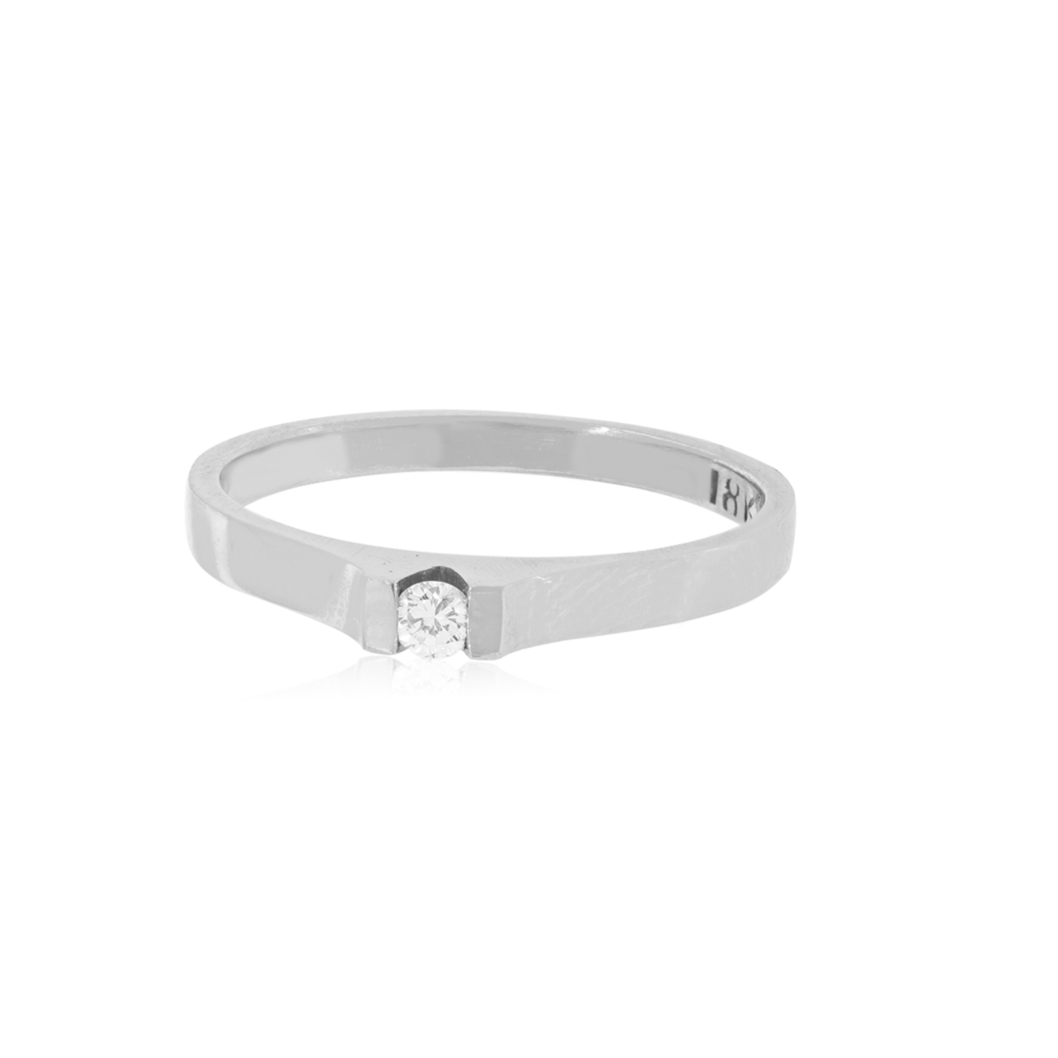 Anillo Compromiso Oro Blanco 18kt  Nantes 1x14ptos Diamante 3