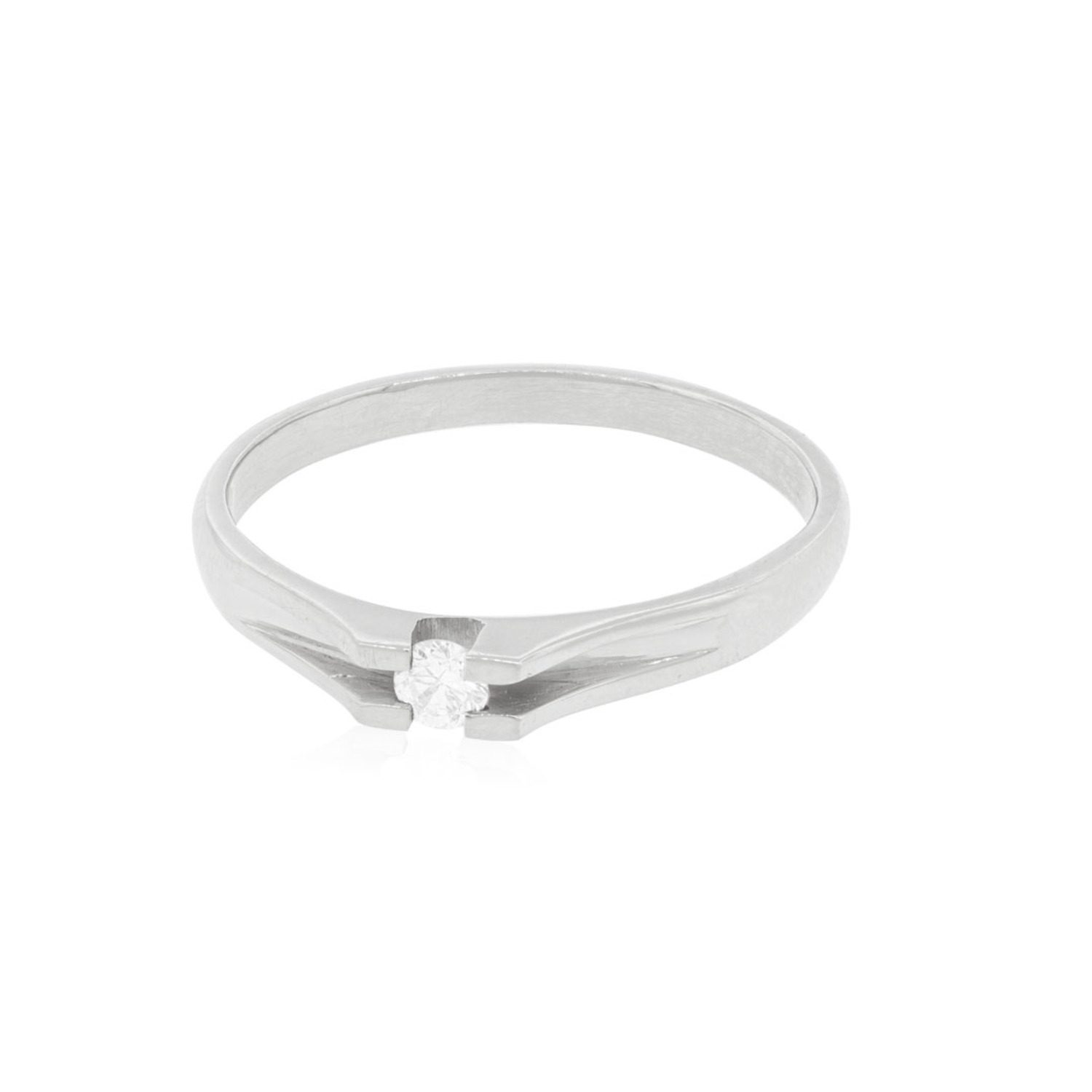 Anillo Compromiso Oro Blanco 18kt  Milán 1x14ptos Diamante 3