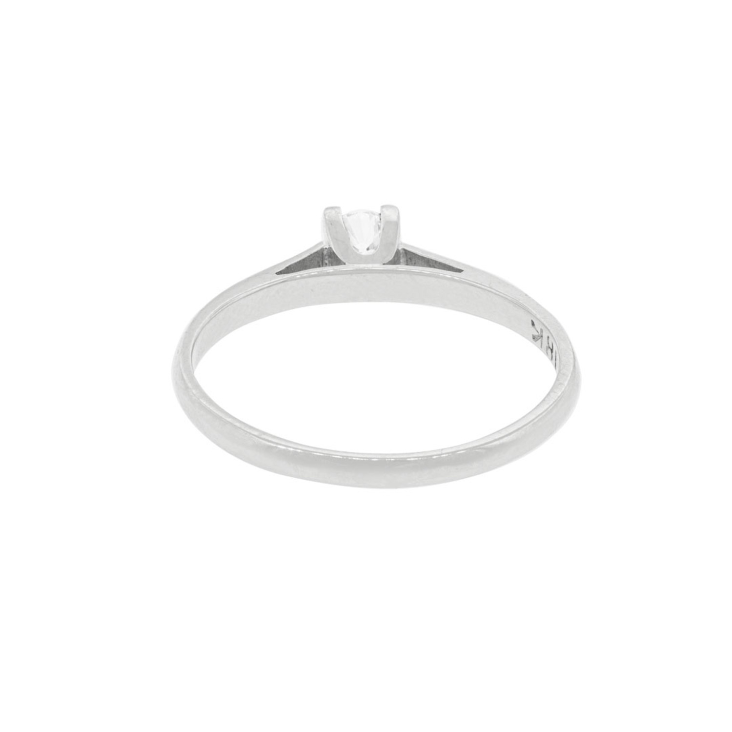 Anillo Compromiso Oro Blanco 18kt  Nápoles 1x3ptos Diamante 4