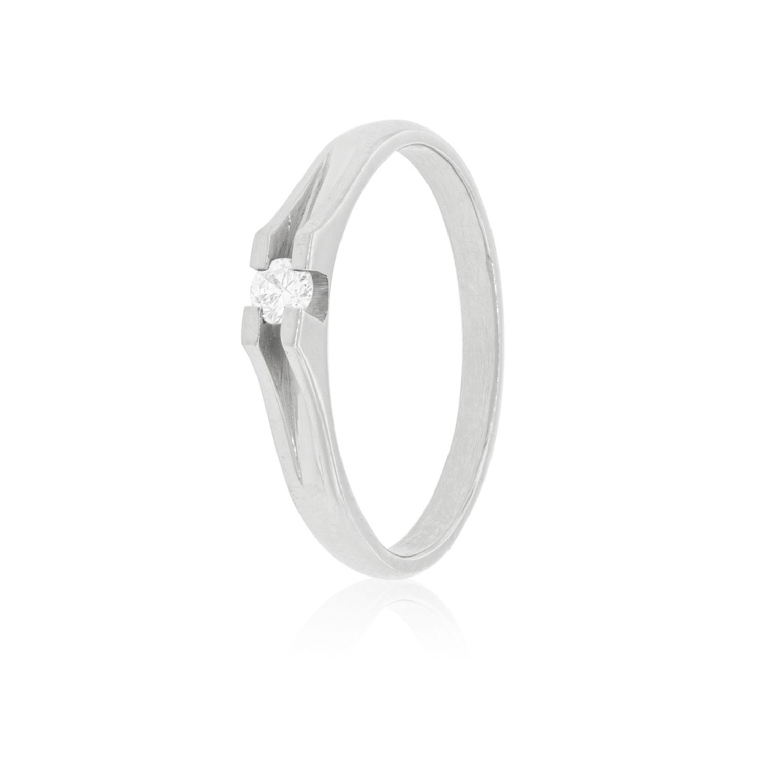 Anillo Compromiso Oro Blanco 18kt  Milán 1x6ptos Diamante 1