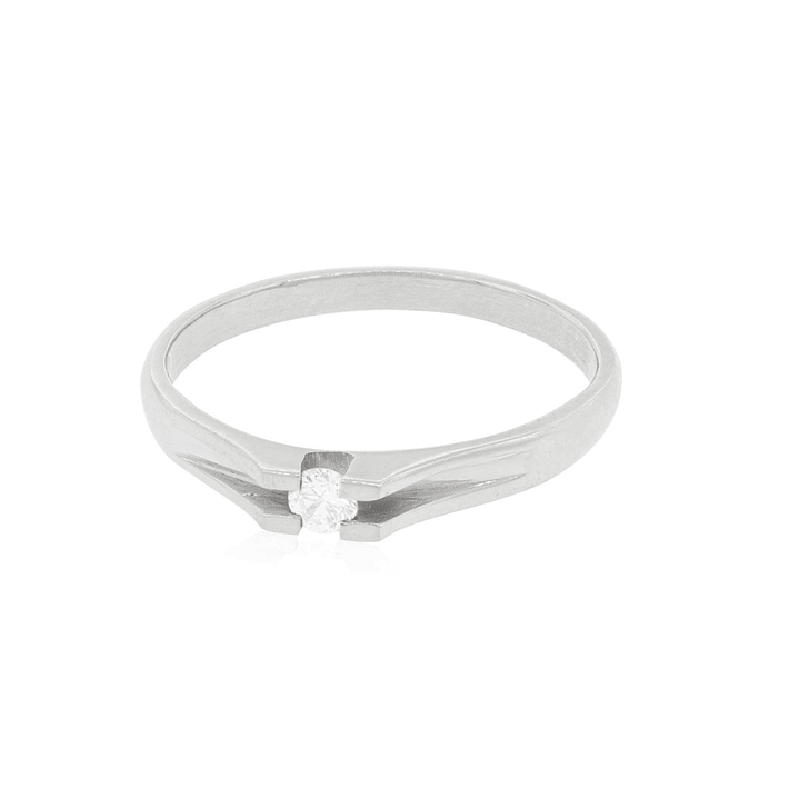Anillo Compromiso Oro Blanco 18kt  Milán 1x6ptos Diamante 3
