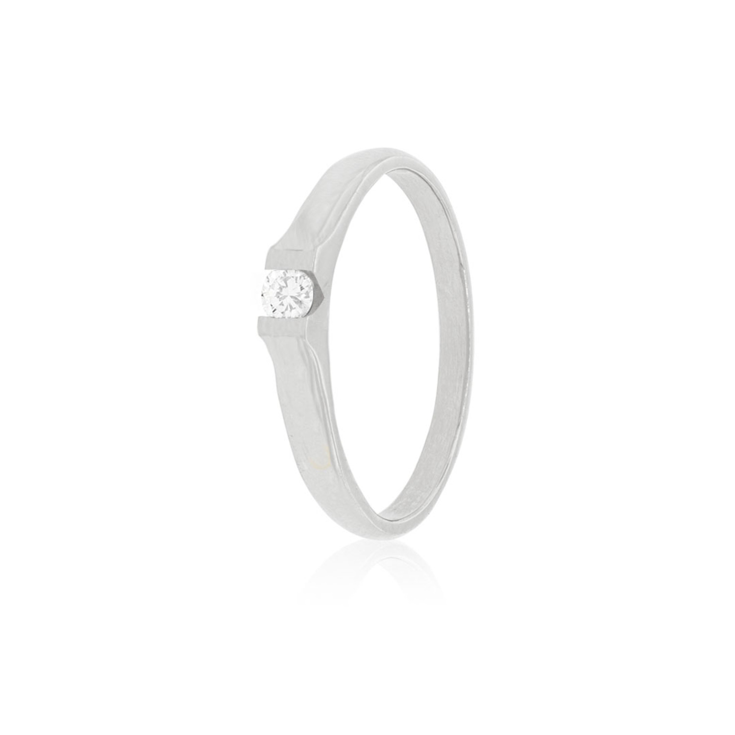 Anillo Compromiso Oro Blanco 18kt  Nantes 1x6ptos Diamante 1