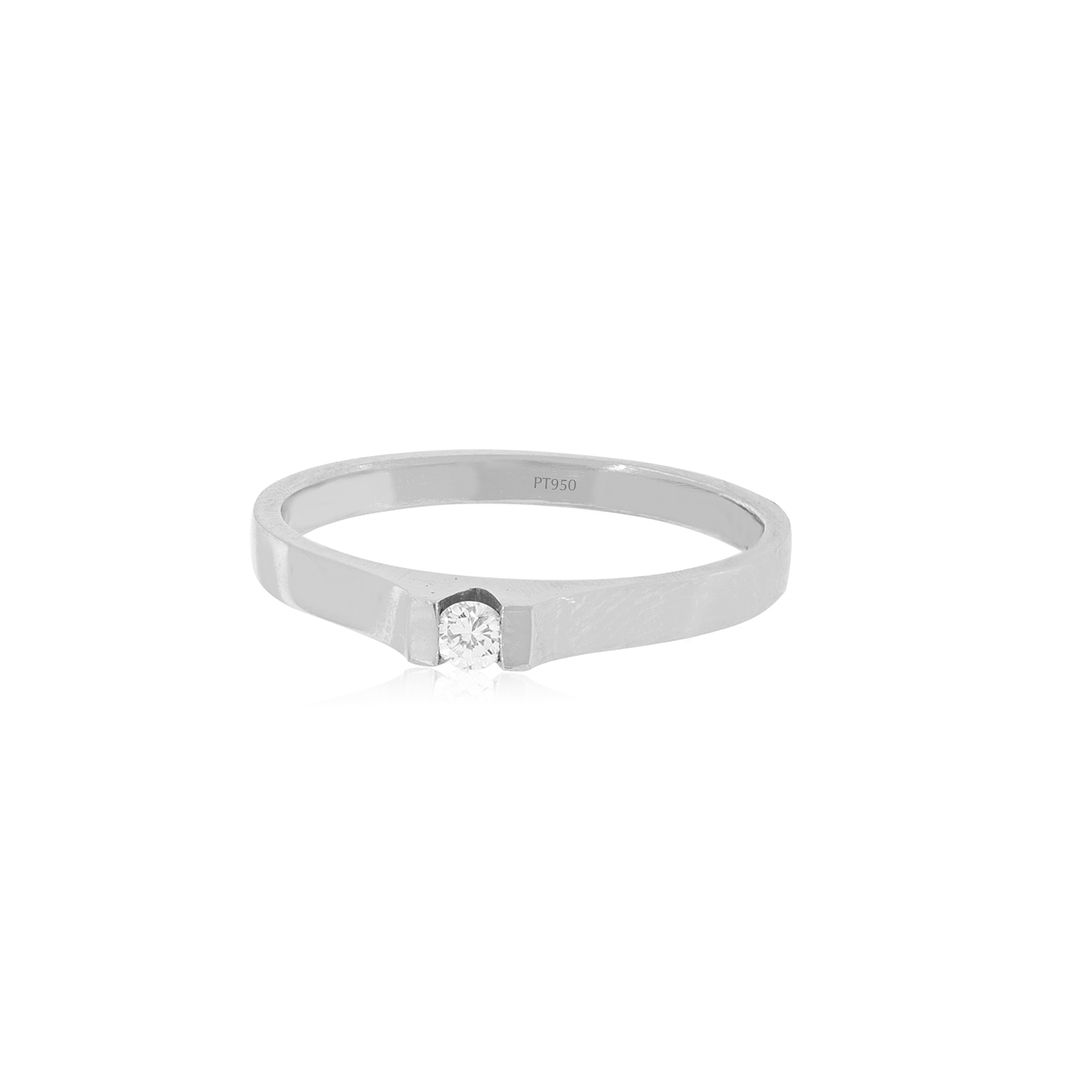 Anillo Compromiso Platino 950  Nantes 1x10ptos Diamante 3