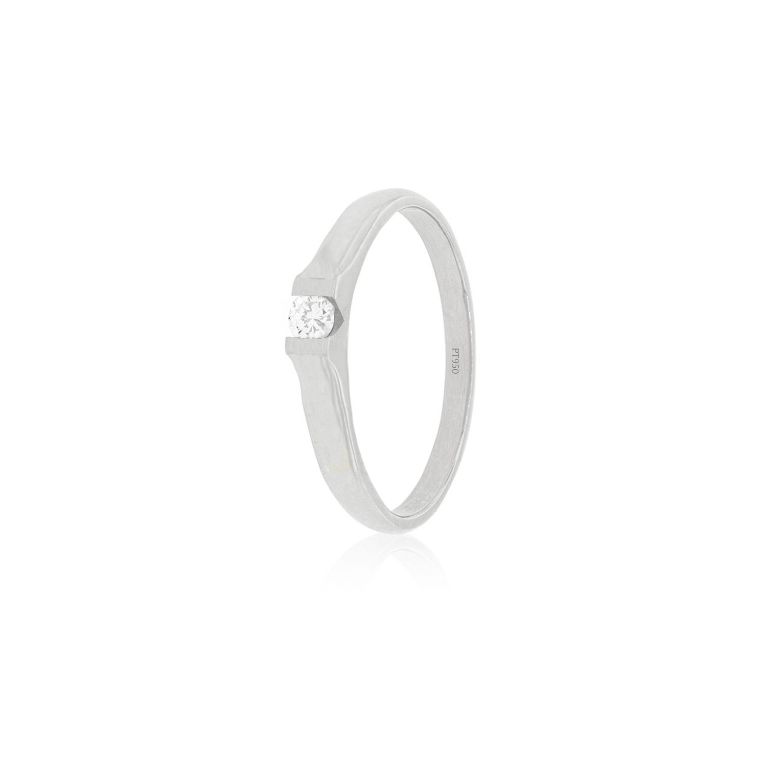 Anillo Compromiso Platino 950  Nantes 1x12ptos Diamante 1
