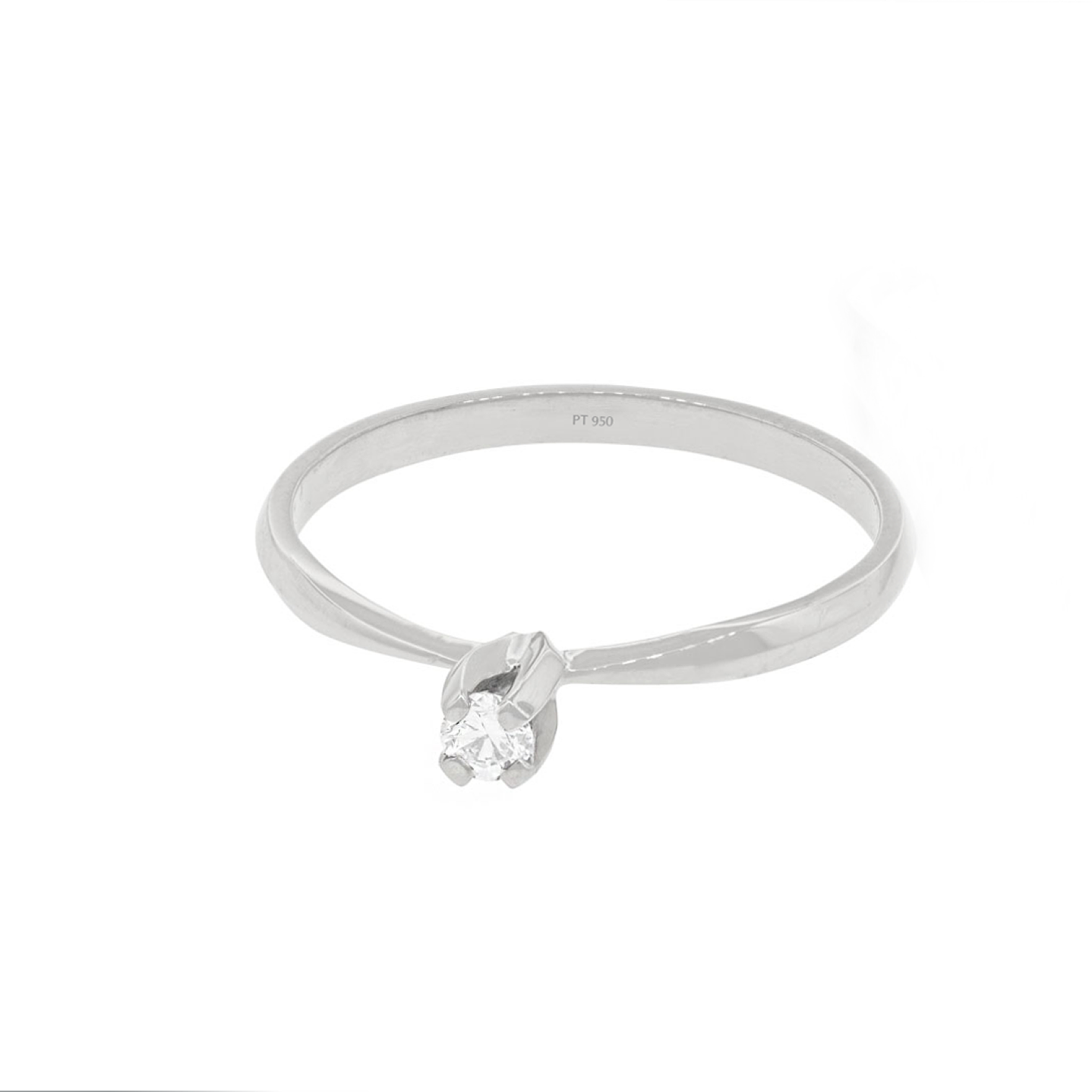 Anillo Compromiso Platino 950  Niza 1x6ptos Diamante 3