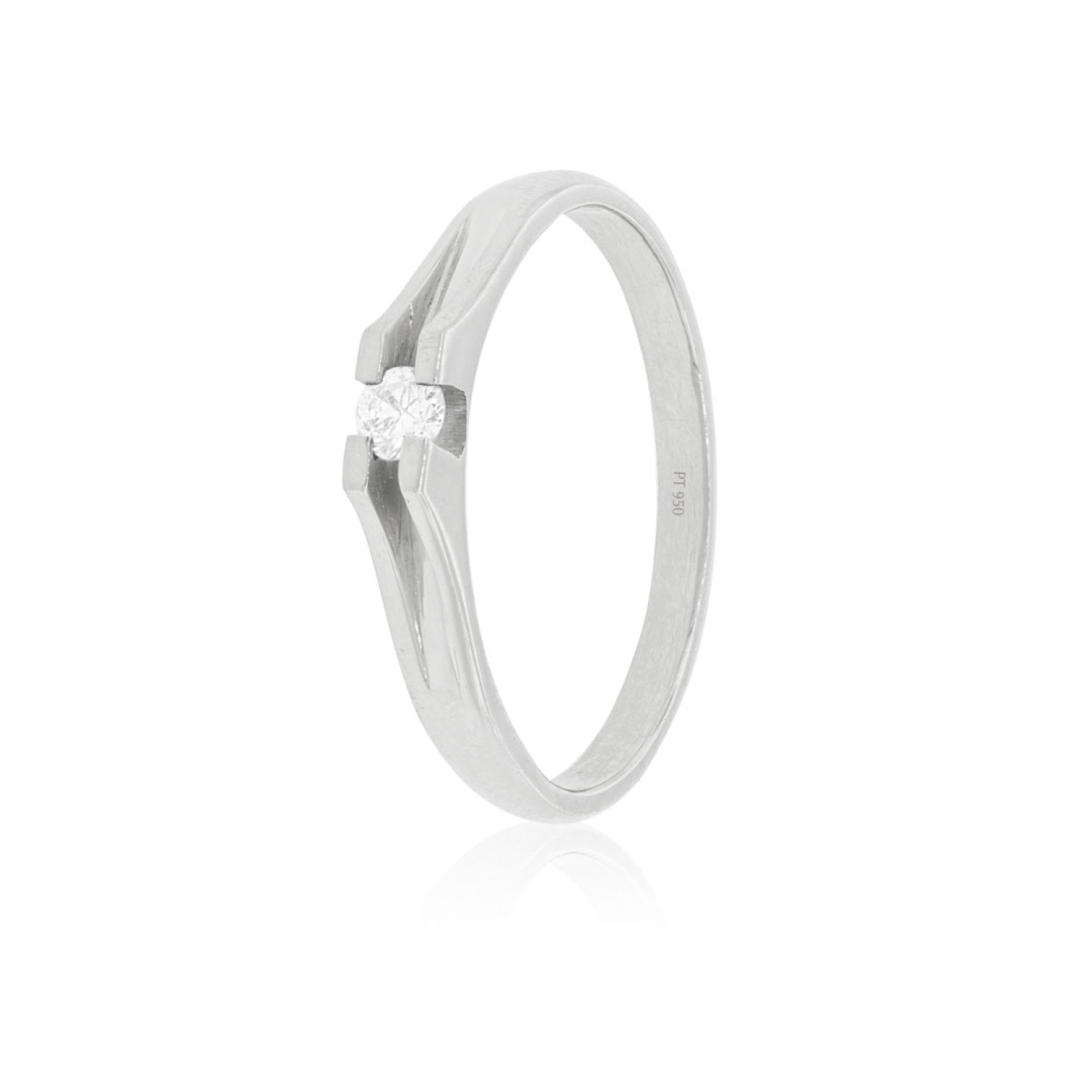 Anillo Compromiso Platino 950  Milán 1x14ptos Diamante 1