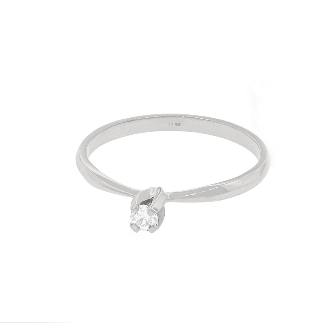 Anillo Compromiso Platino 950  Niza 1x14ptos Diamante 3