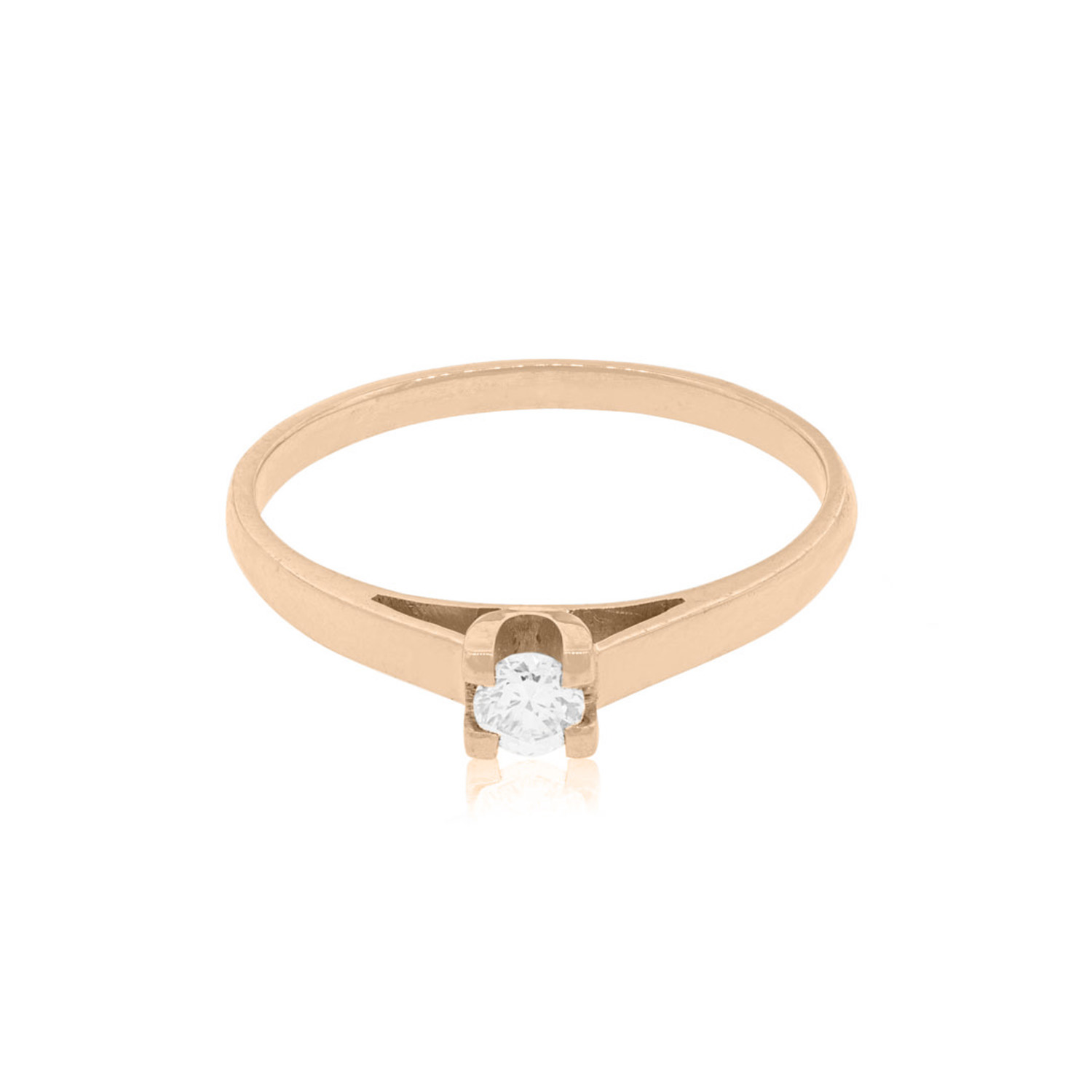 Anillo Compromiso Oro Rosado 18kt  Nápoles 1x6ptos Diamante 3