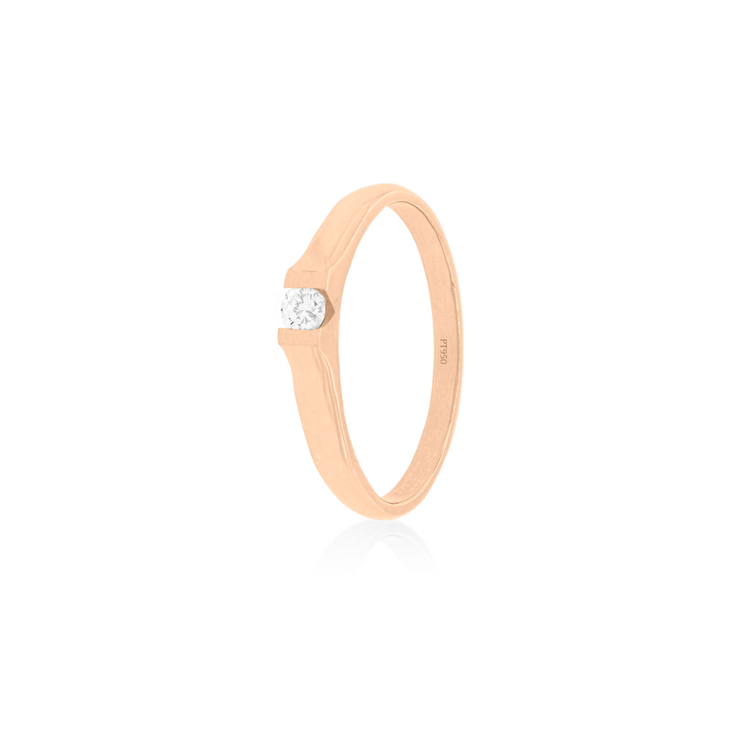 Anillo Compromiso Oro Rosado 18kt  Nantes 1x3ptos Diamante 1