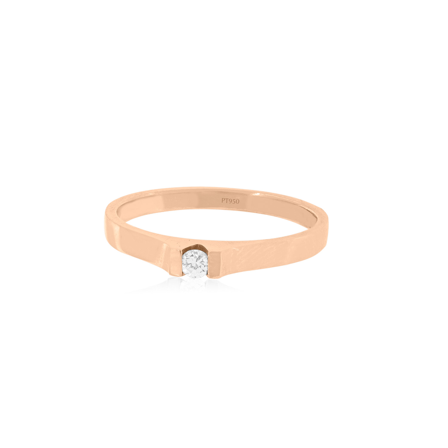 Anillo Compromiso Oro Rosado 18kt  Nantes 1x3ptos Diamante 3
