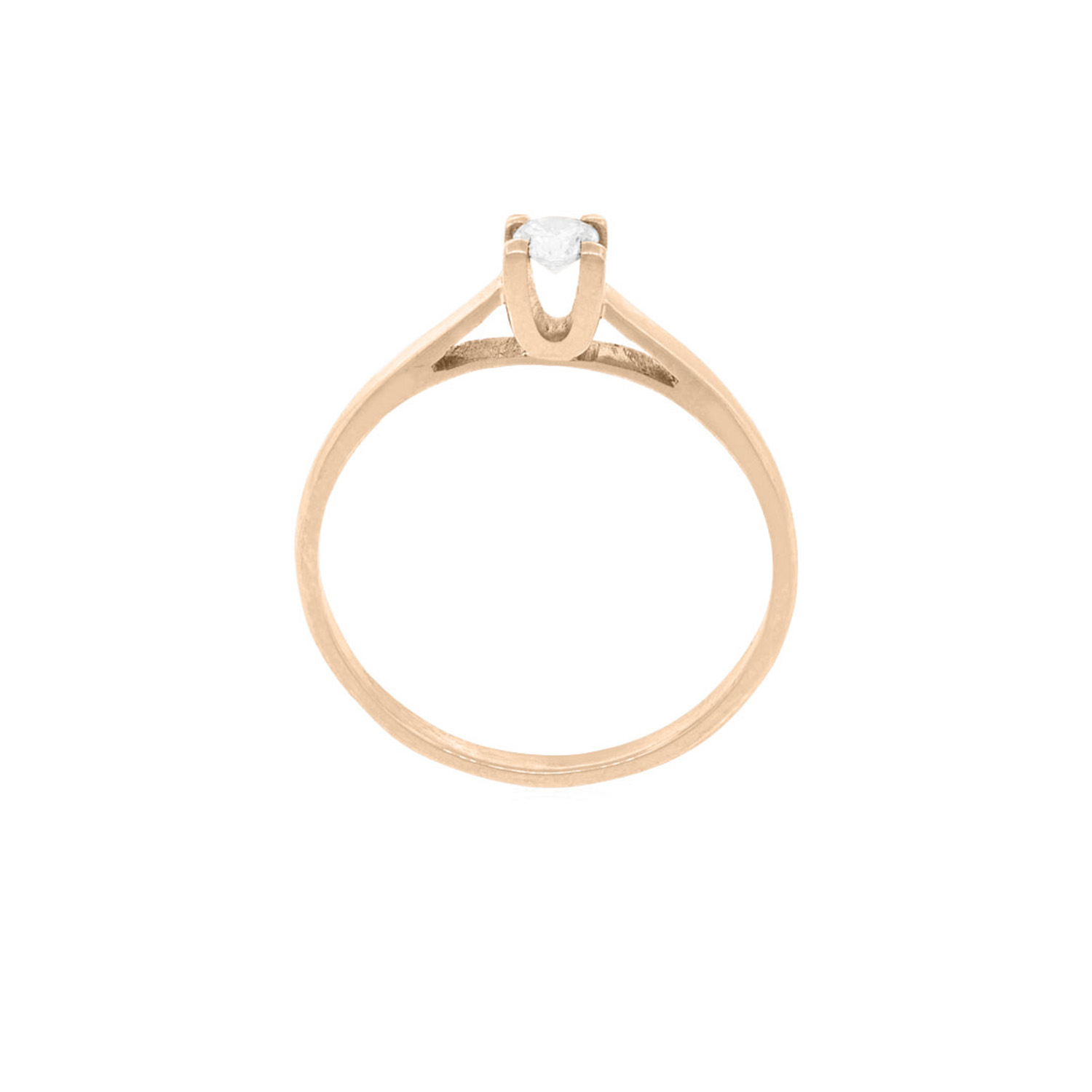 Anillo Compromiso Oro Rosado 18kt  Nápoles 1x14ptos Diamante 2