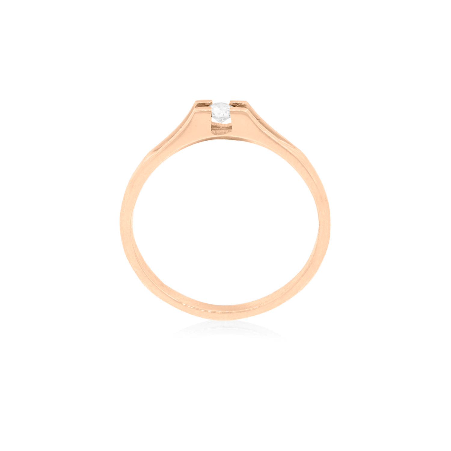 Anillo Compromiso Oro Rosado 18kt  Milán 1x12ptos Diamante 2