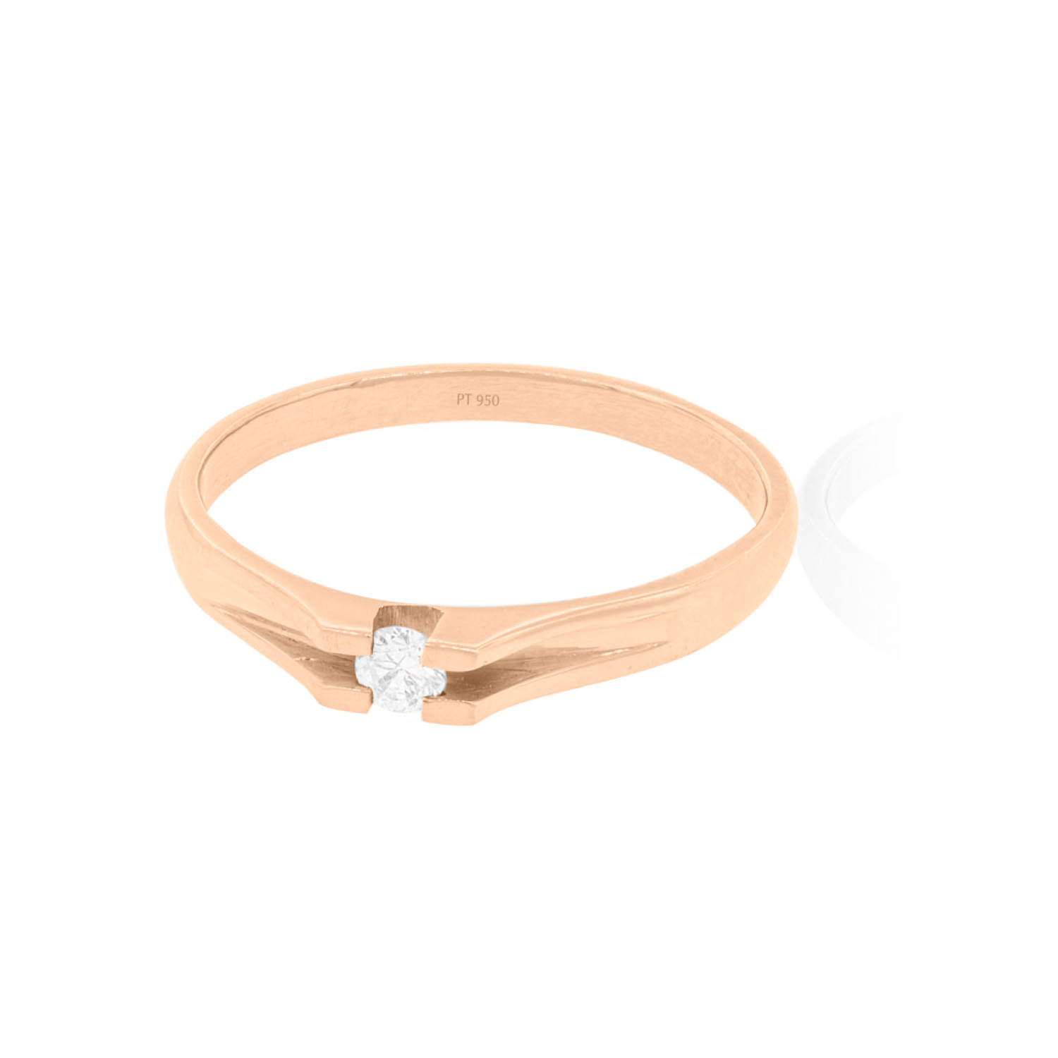 Anillo Compromiso Oro Rosado 18kt  Milán 1x12ptos Diamante 3