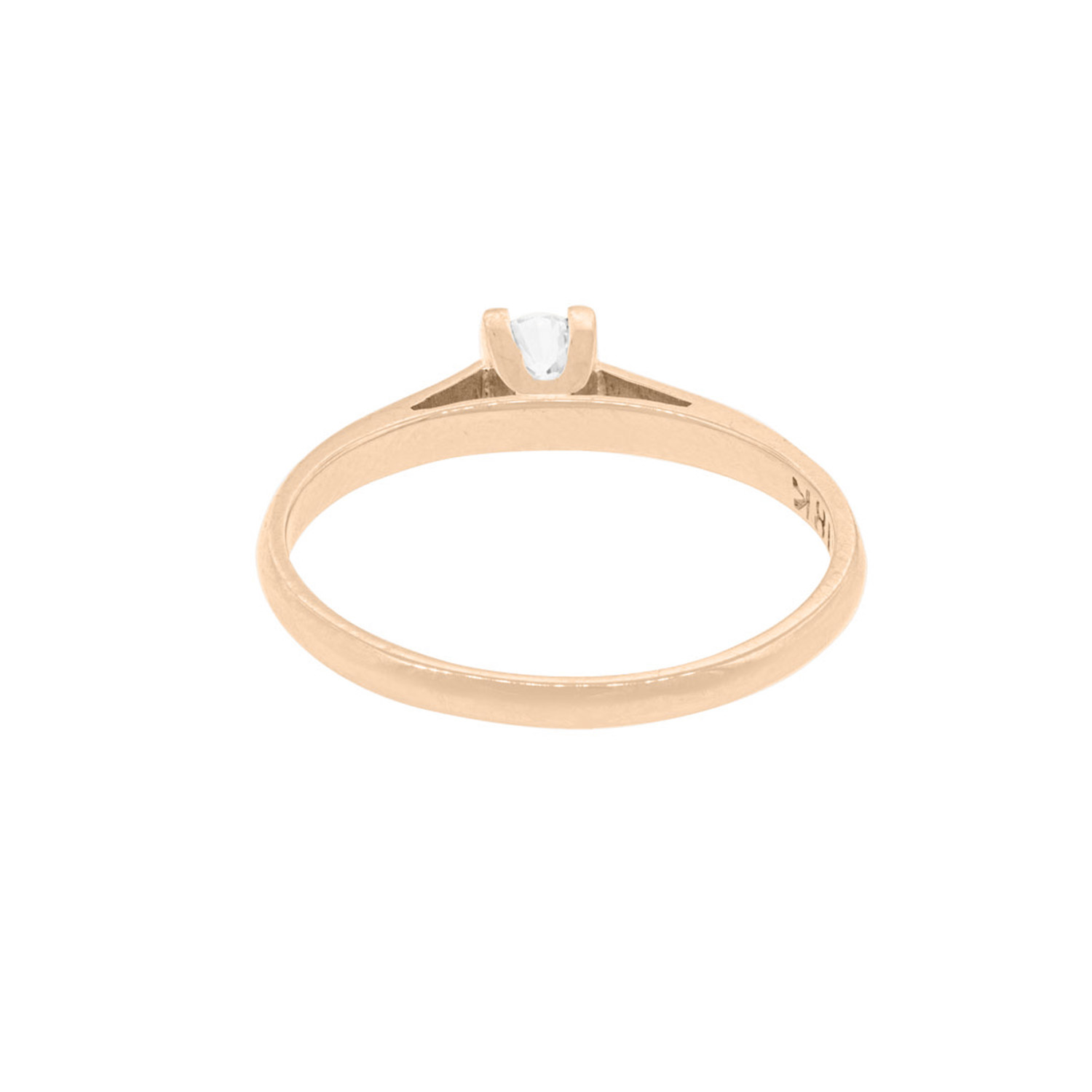 Anillo Compromiso Oro Rosado 18kt  Nápoles 1x12ptos Diamante 4