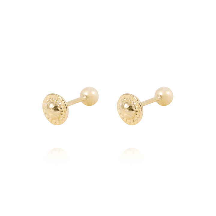 Aros de Oro 9kt Bolita Solida 3mm 3