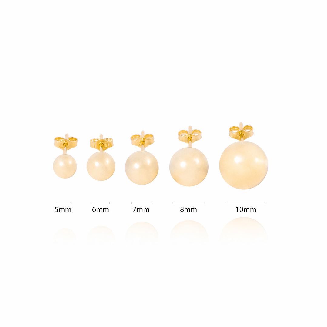 Aros de Oro 18kt Bola 8mm Tornillo Mariposa 4