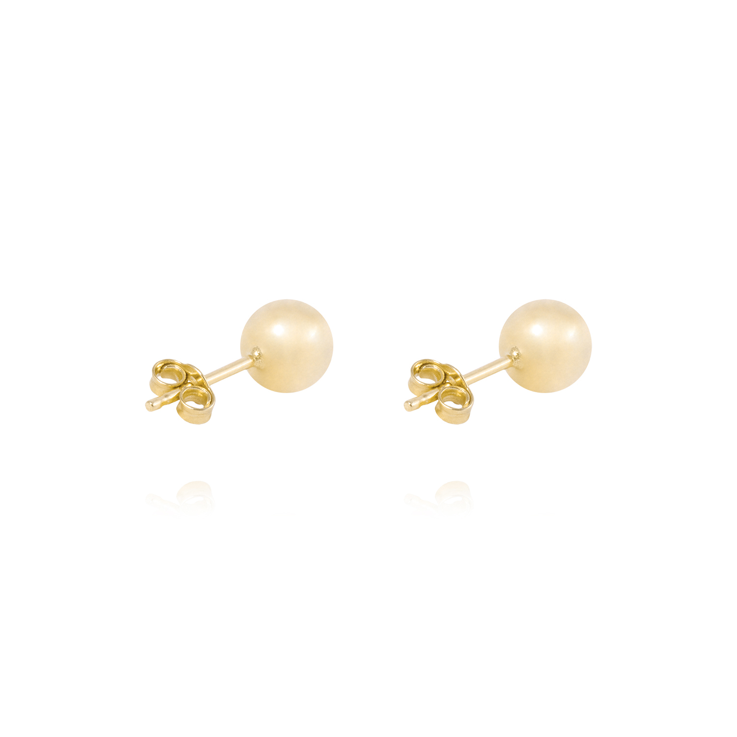 Aros de Oro 18kt Bola 6mm Tornillo Mariposa 3
